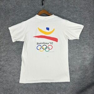 Vintage Single Stitch 1992 Barcelona Olympics Cycling T Shirt Oneita XL Men‎